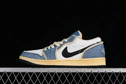 All categories Air Jordan Jordan series basketball shoes Air Jordan 1 Low Air Jordan 1 Low SE "WRMK" AJ1 Joe 1 Sashiko embroidery low-top cultural casual sneakers FN7670-493